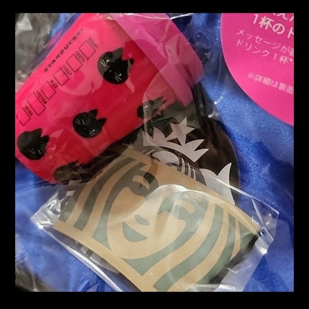 Japan Halloween Exclusive Starbucks Pink Mini With Sleve Blue Pouch